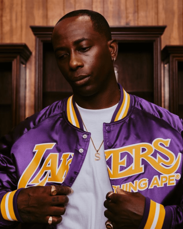 Mitchell And Ness Chaqueta Satin Hombre Los Angeles Lakers BAPE X M&N - NBA Store Chile