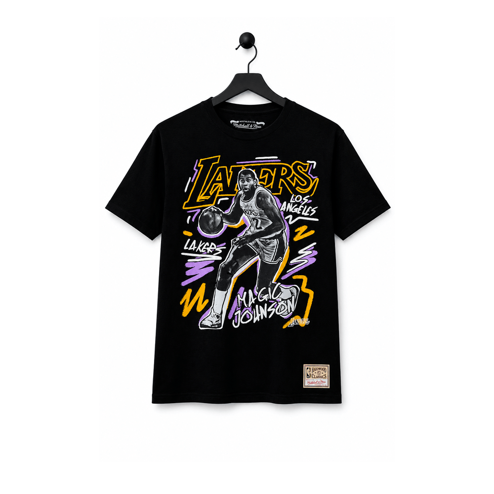 NBA Polera Chalked UP Hombre Los Angeles Lakers Magic Johnson Negro - NBA Store Chile