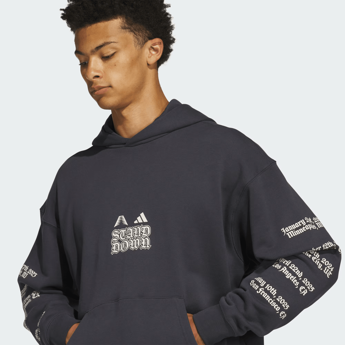 Adidas Polerón Anted Hoodie Hombre Anthony Edwards Gris - NBA Store Chile