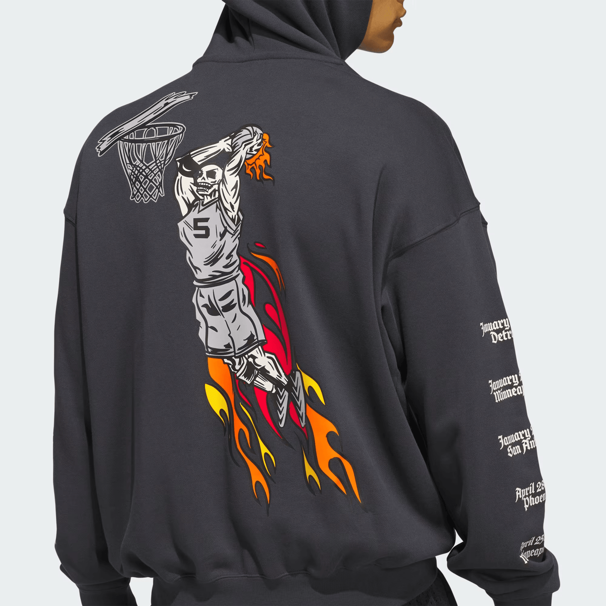 Adidas Polerón Anted Hoodie Hombre Anthony Edwards Gris - NBA Store Chile