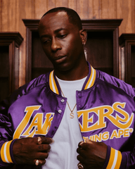 Mitchell And Ness Chaqueta Satin Hombre Los Angeles Lakers BAPE X M&N - NBA Store Chile