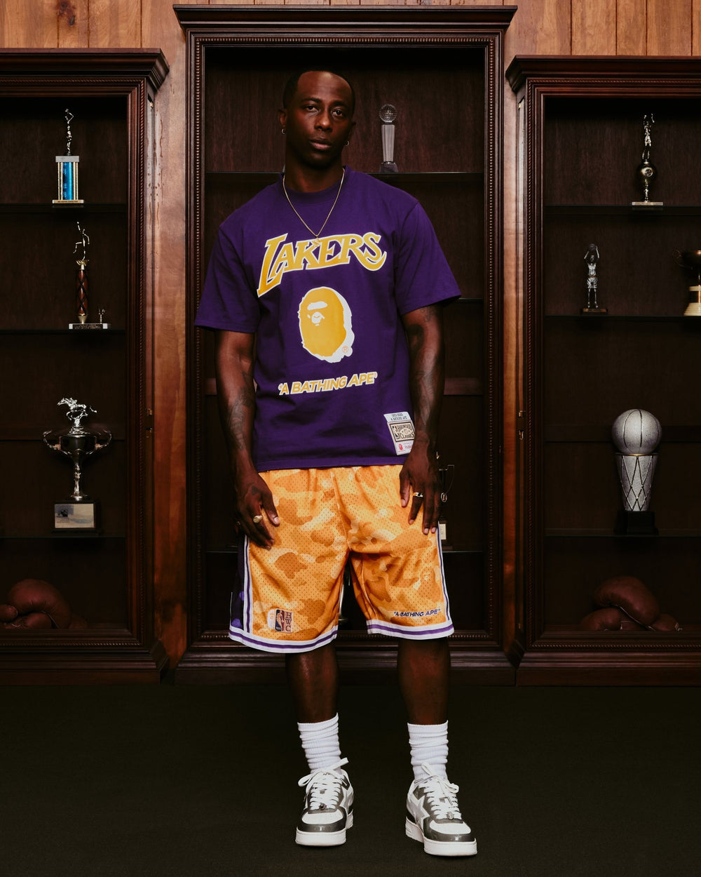 Mitchell And Ness Polera Hombre Los Angeles Lakers BAPE X M&N - NBA Store Chile