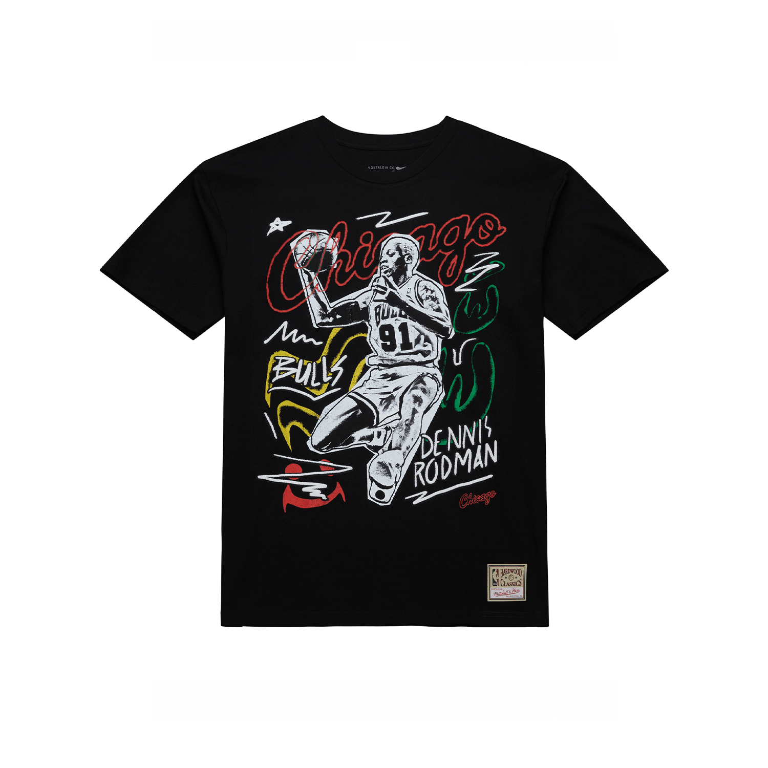 NBA Polera Chalked UP Hombre Chicago Bulls Dennis Rodman Negro - NBA Store Chile