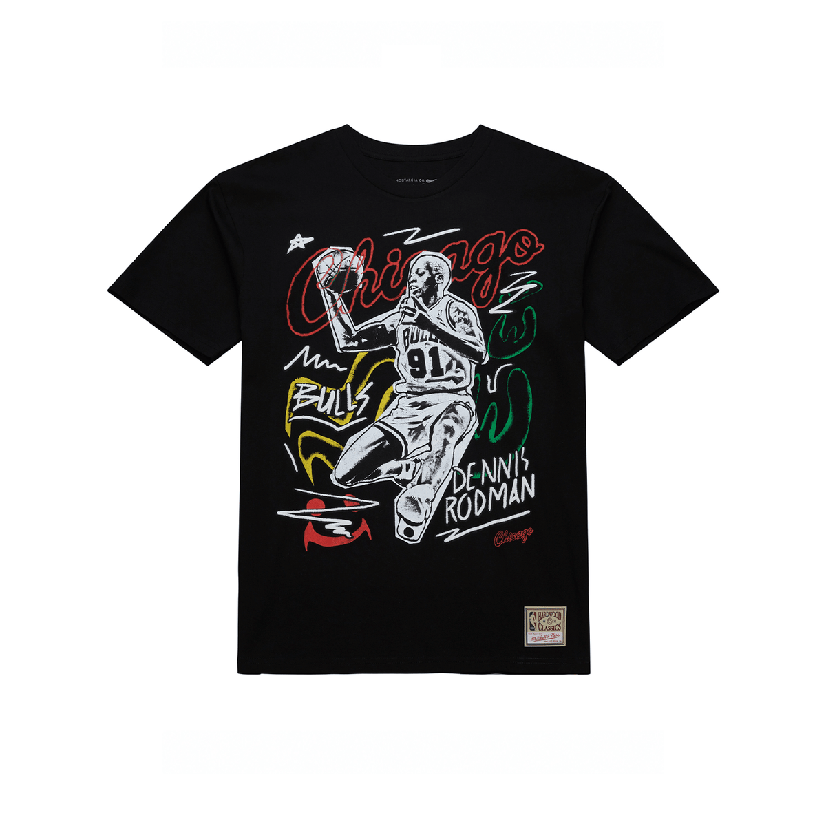 NBA Polera Chalked UP Hombre Chicago Bulls Dennis Rodman Negro - NBA Store Chile