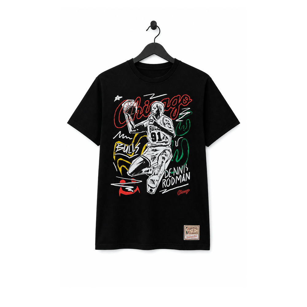 NBA Polera Chalked UP Hombre Chicago Bulls Dennis Rodman Negro - NBA Store Chile