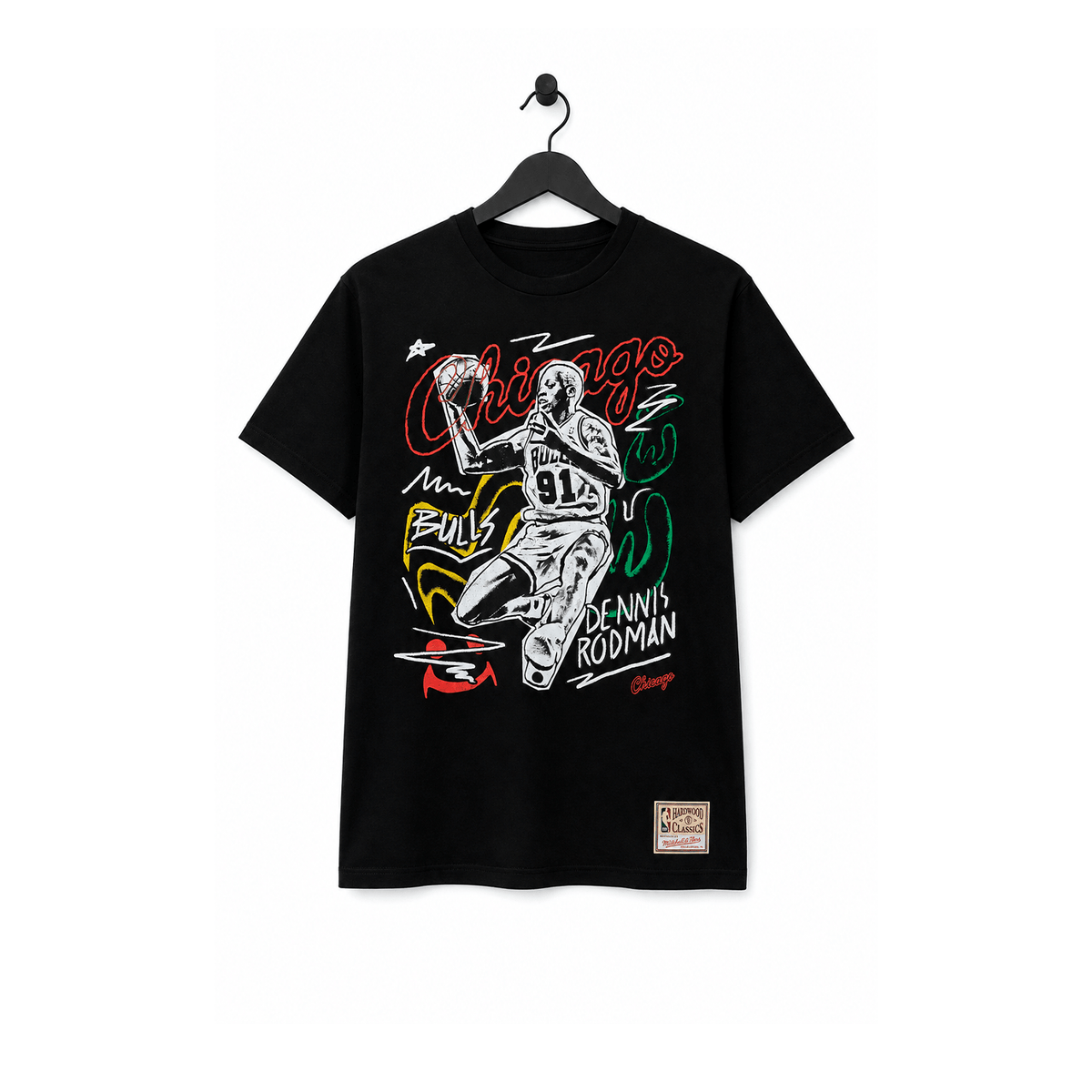 NBA Polera Chalked UP Hombre Chicago Bulls Dennis Rodman Negro - NBA Store Chile