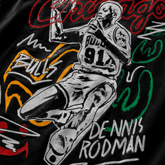 NBA Polera Chalked UP Hombre Chicago Bulls Dennis Rodman Negro - NBA Store Chile