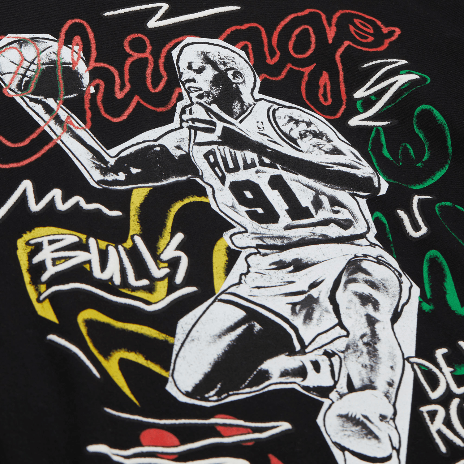 NBA Polera Chalked UP Hombre Chicago Bulls Dennis Rodman Negro - NBA Store Chile
