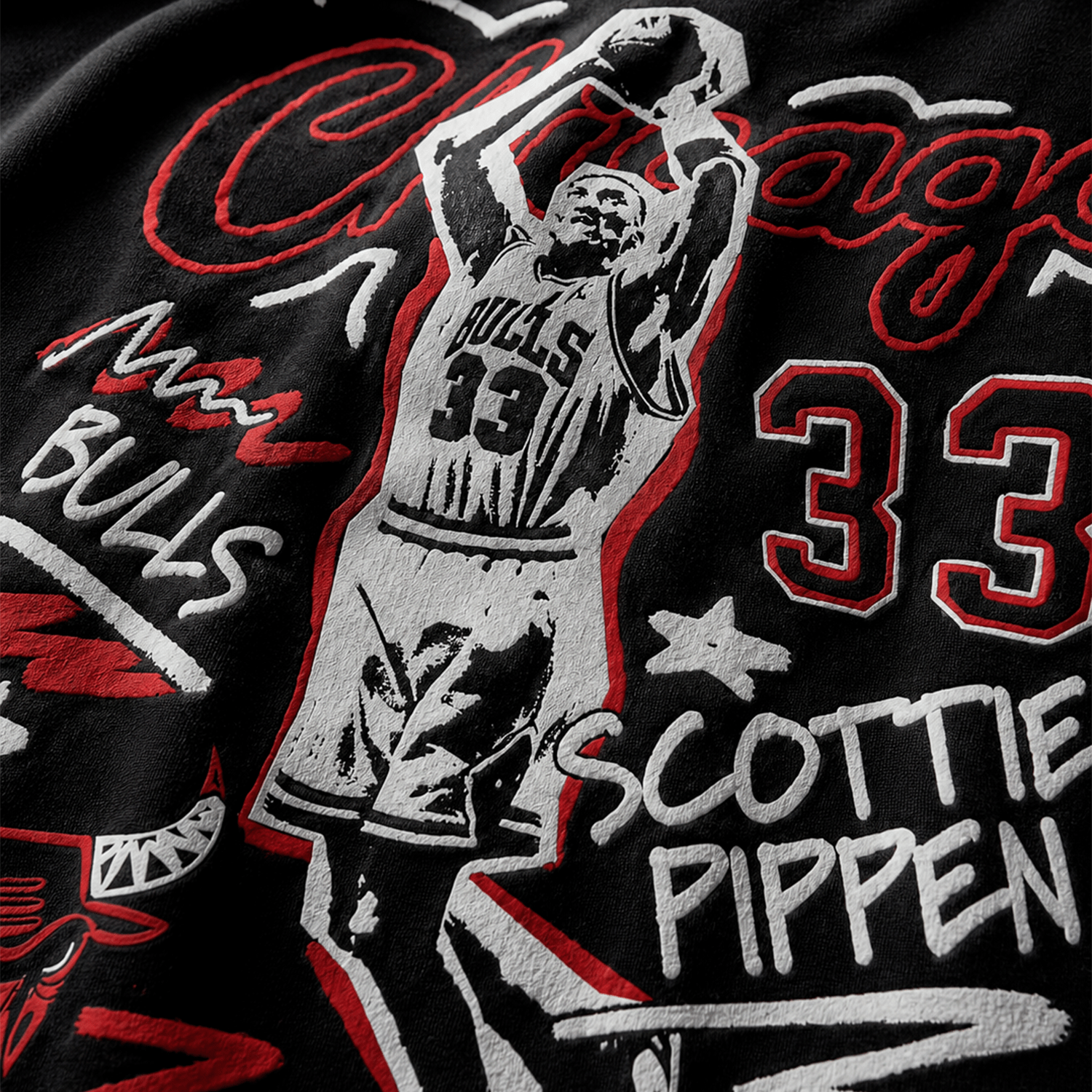 NBA Polera Chalked UP Hombre Chicago Bulls Scottie Pippen Negro - NBA Store Chile