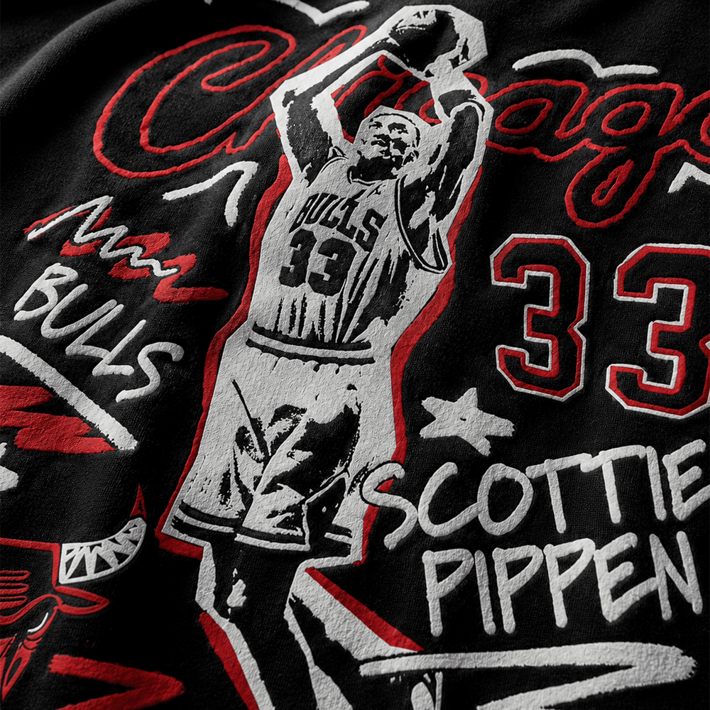 NBA Polera Chalked UP Hombre Chicago Bulls Scottie Pippen Negro - NBA Store Chile