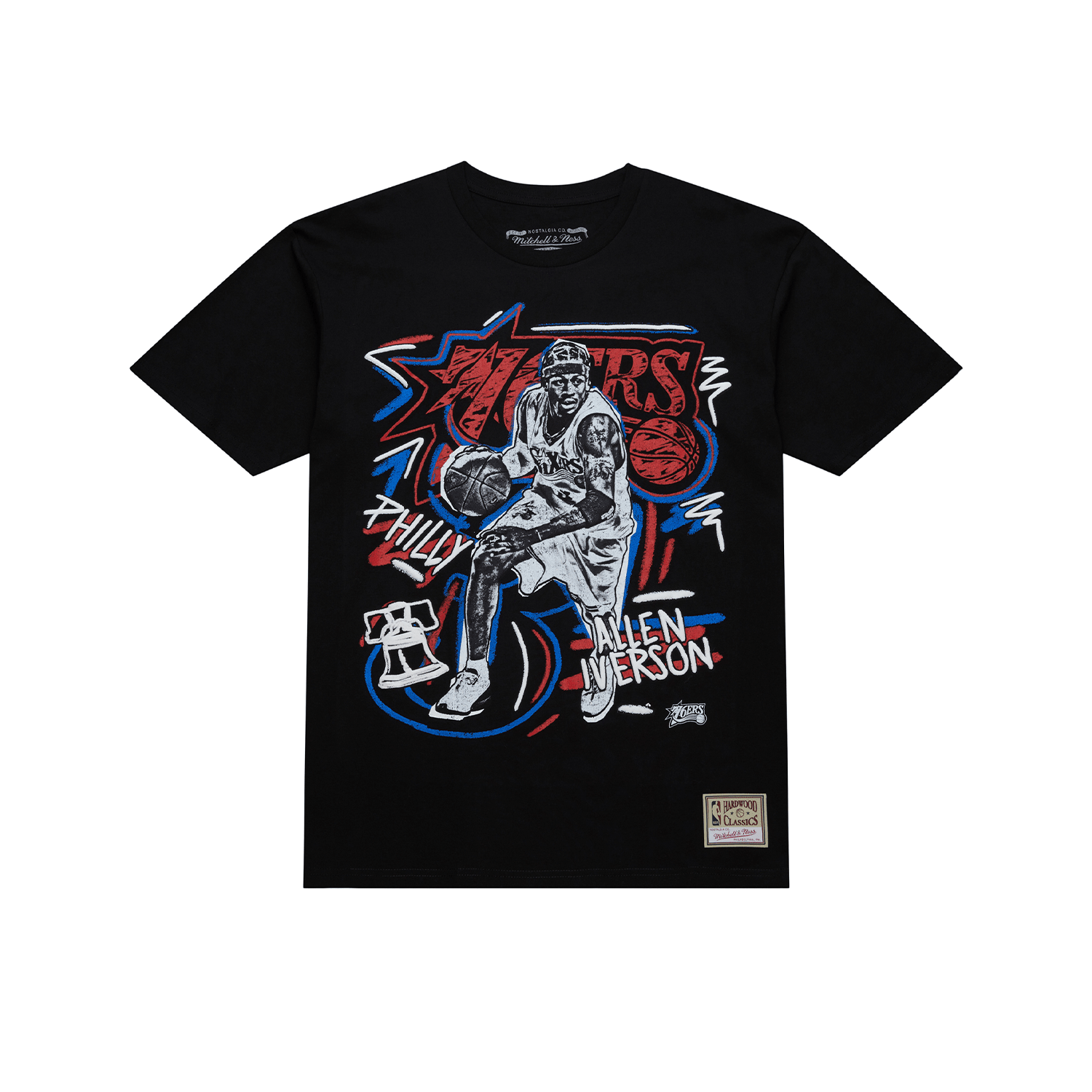 NBA Polera Chalked UP Hombre Philadelphia 76ers Allen Iverson Negro - NBA Store Chile