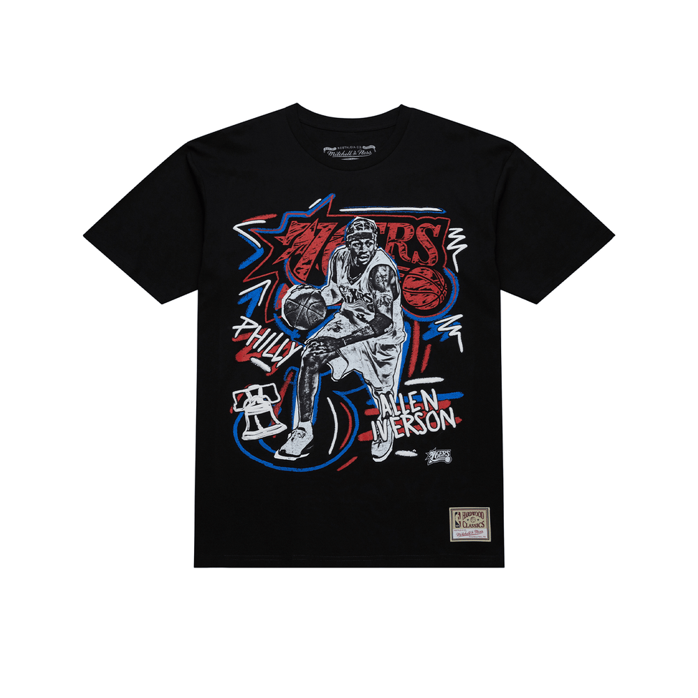 NBA Polera Chalked UP Hombre Philadelphia 76ers Allen Iverson Negro - NBA Store Chile