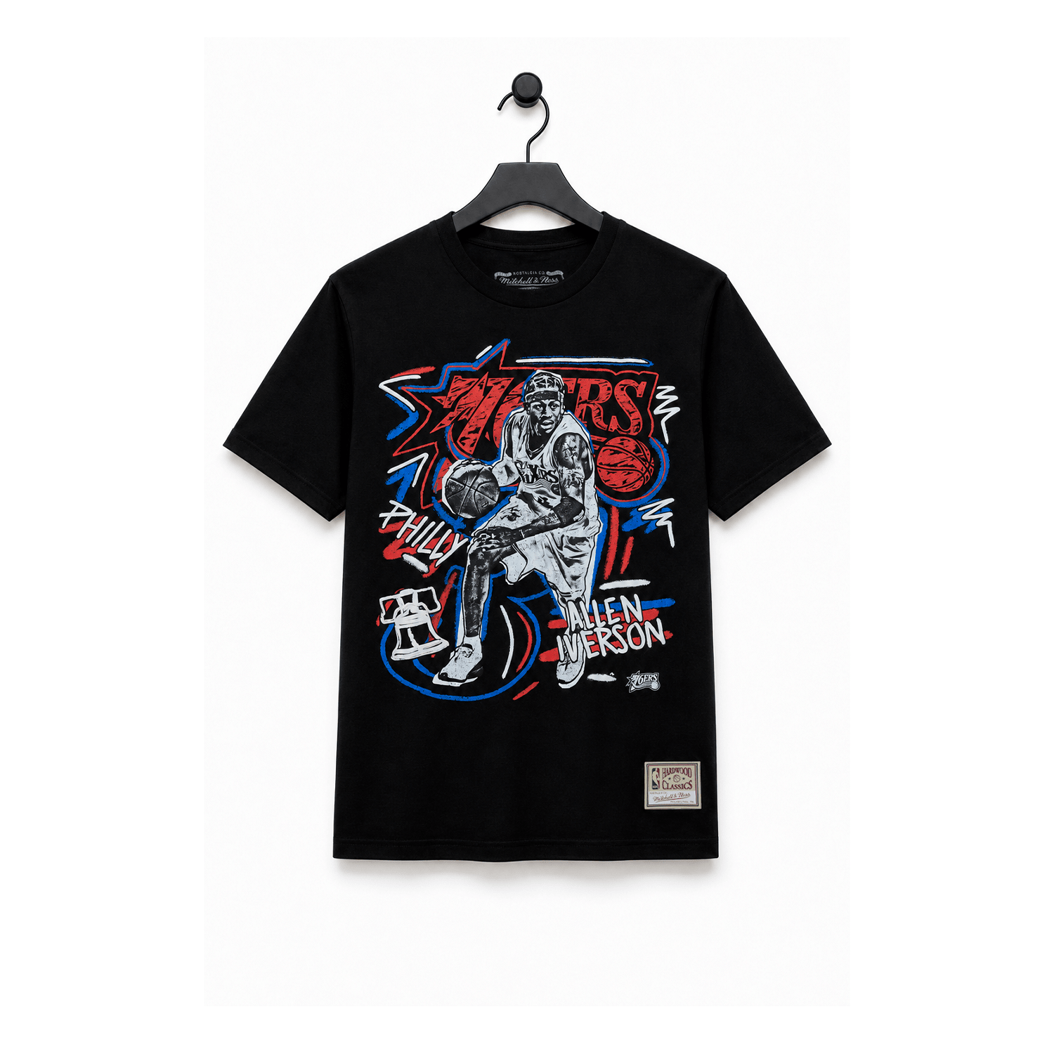 NBA Polera Chalked UP Hombre Philadelphia 76ers Allen Iverson Negro - NBA Store Chile