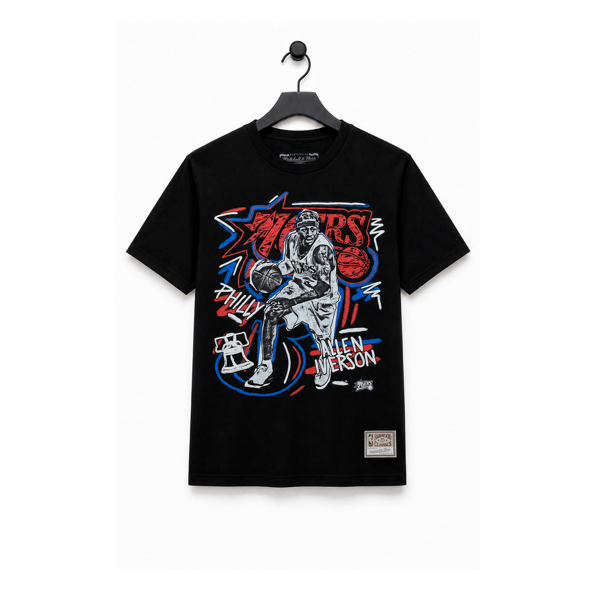 NBA Polera Chalked UP Hombre Philadelphia 76ers Allen Iverson Negro - NBA Store Chile