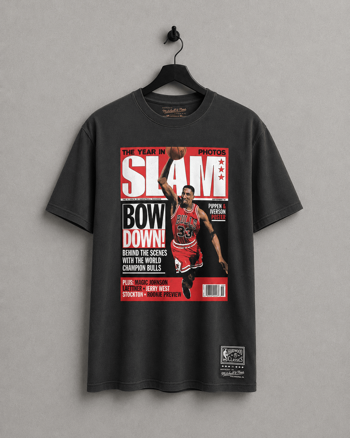 NBA Polera Slam Hombre Chicago Bulls Scottie Pippen Negro - NBA Store Chile