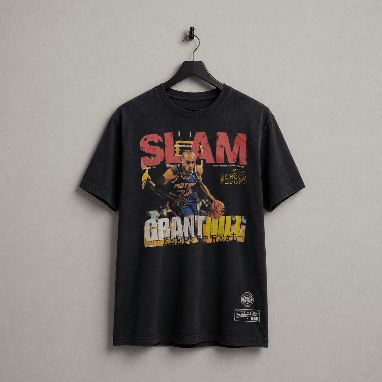 NBA Polera Slam Hombre Detroit Pistons Grant Hill Negro - NBA Store Chile